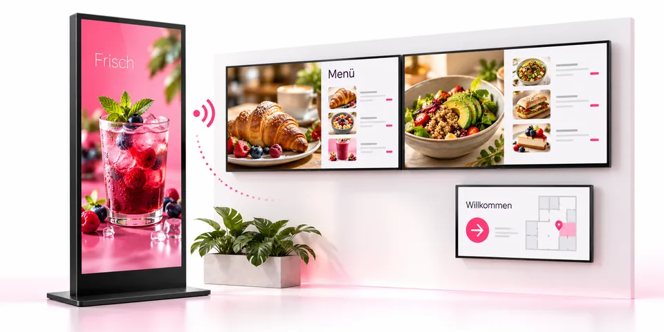 Digital Signage: digitale Menüboards und Infoscreen im Geschäft