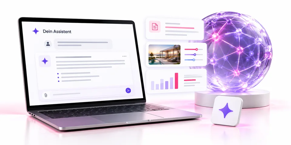 Künstliche Intelligenz: KI-Assistent auf dem Laptop